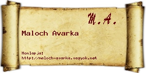 Maloch Avarka névjegykártya